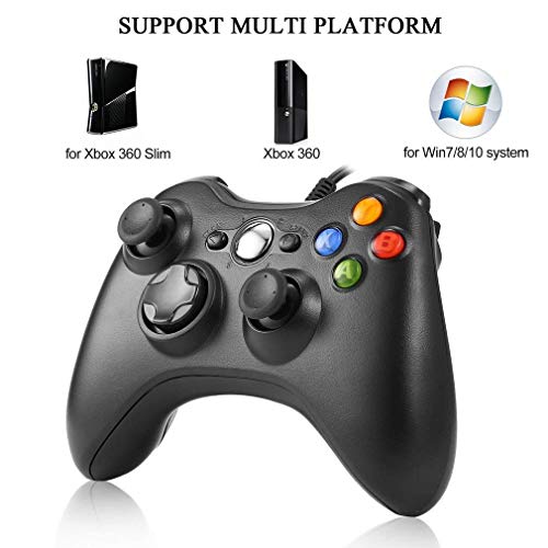 Game Controller for Xbox 360 - Gamepad for Microsoft Xbox 360 & Slim/PC Windows 7 8 10 - Ergonomic and Shoulders Buttons USB Gamepad - Ideal for All Gaming Sessions on Xbox and PC - Thumbnail 3