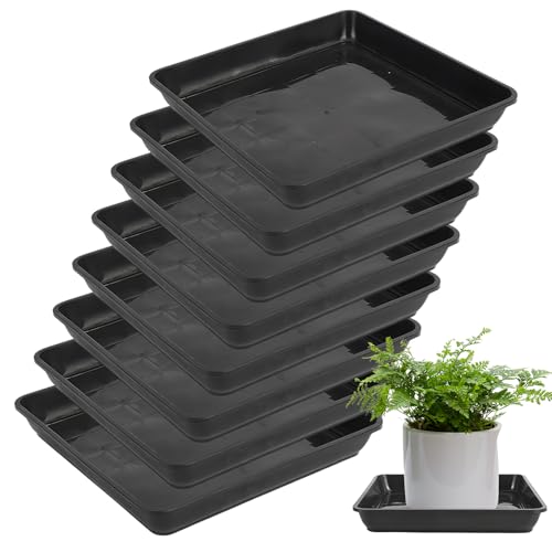 WIYETY 8 Stück Quadratische Blumentopf-Untersetzer: 30 x 30cm Kunststoff Pflanzkasten Pflanzschale, Robuste Kunststoff-Untersetzer, Eckigen Auffangschalen für Pflanzkübel, für Pflanzkästen & Blumen