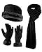 Women's Warm Polyester Fleece Winter Set (Black)