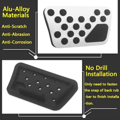Image of Foot Brake Gas Pedal Cover Compatible for Dodge Charger SXT Accessories 2011-2024, Compatible for Dodge Challenger Accessories Pedal Cover 2009-2023 for Chrysler 300C Pedal 2009-2019