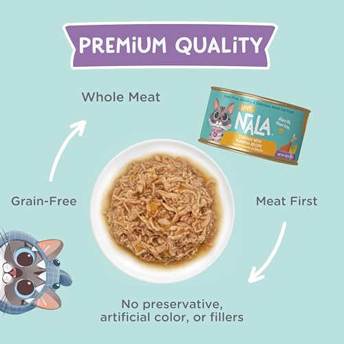 Image of LOVE, NALA - FLAKED Chicken Variety Pack - 24 Pack - Natural Adult Cat Wet Food - Grain Free, Non-GMO, Lean Protein, Omega 3, Digestive Fiber, Added Minerals & Vitamins