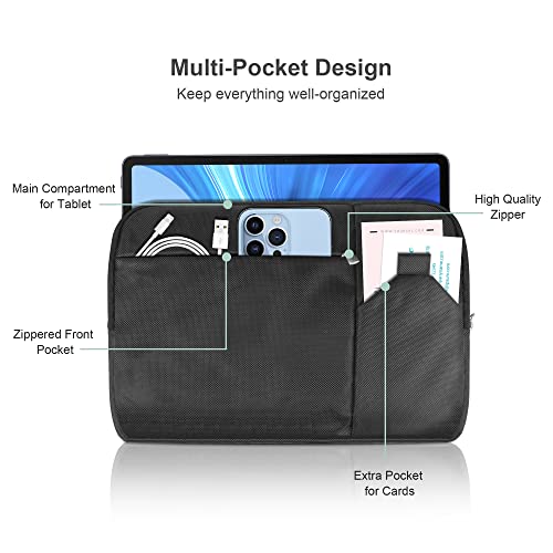 7-8 Inch Tablet Sleeve Bag Carrying Bag For 7.9" Ipad Mini Sleeve For 2/3/4/5/6, Protective Shockproof Waterproof Case Bag With Front Well-Organized Zipper Pockets Fit For Galaxy Tab A 8.0" Black #TOP3