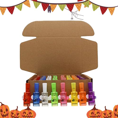 Anneaux lumineux à doigt d'Halloween : pack de 48 projecteurs pour animation de fête d'enfants
