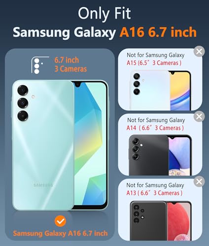 FNTCASE for Samsung Galaxy A16-5G Case: Magnetic Military Grade Drop Protection Anti Yellowing Cell Phone Cover - Rugged Shockproof Protective Bumper Transparent Cases(Clear) - 5
