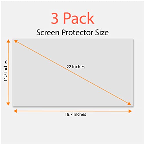 Anti-Glare And Anti Finger Print Screen Protector (3 Pack) For 22 Inches Widescreen Desktop Monitor #TOP4