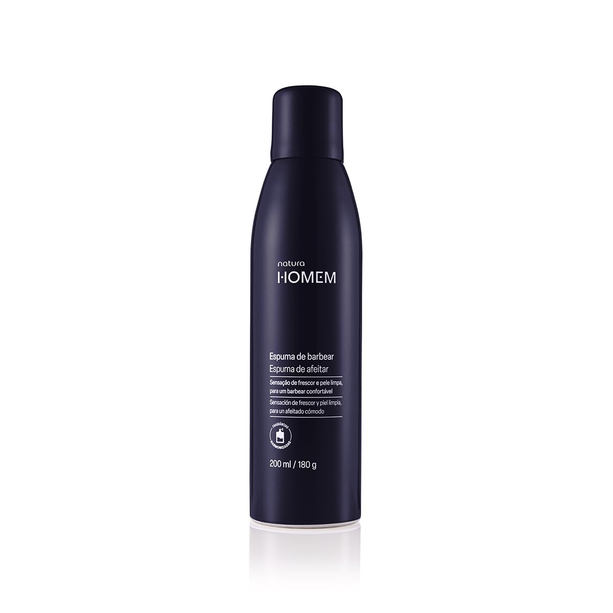 Natura Homem Espuma de Barbear, 200ml, Sensação de Frescor e Pele Limpa, Para Barbear