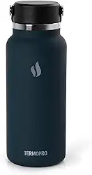 TERMOPRO Squeeze Térmico Circinus 1 Litro Azul Escuro Garrafa Térmica Esportiva com Alça Antivazamento Bebidas Frias por 12h e Quentes por 6h Aço Inoxidável Premium com Acabamento Fosco