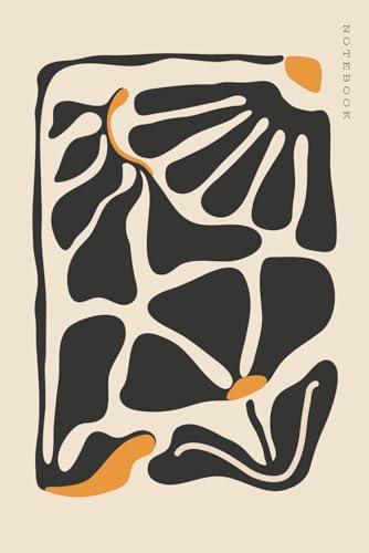 Beige and Black Organic Shape Notebook - 6x9in,150 pages, Papercover For School, Work,Office image 2