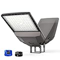 HYPERLITE 200W LED Parking Lot Light, 30000LM LED Shoebox Light with photocell, Commercial Area Lights with Adjustable Trunnion Mounting for Roadways, Stadium, Yard, Courts, IP65 Waterproof