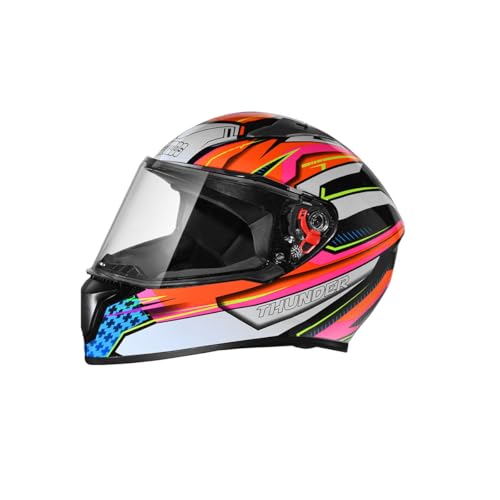 Image of Studds Thunder Full Face Helmet D8 with Clear Visor (Black N10, M)