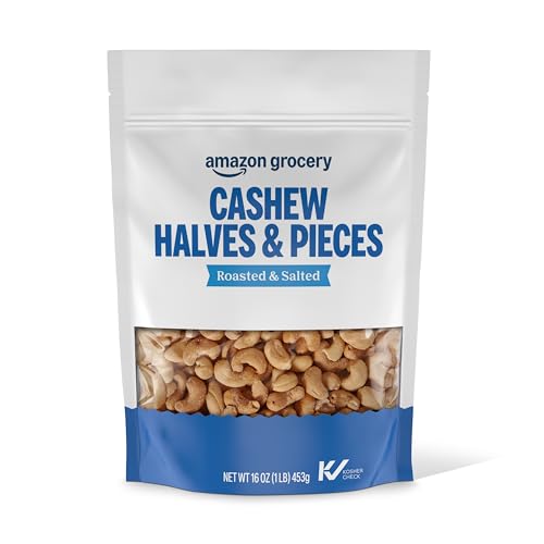 Amazon Grocery, Cashew Halves & Pieces, Roasted & Salted, 16 Oz (Previously Happy Belly, Packaging May Vary)