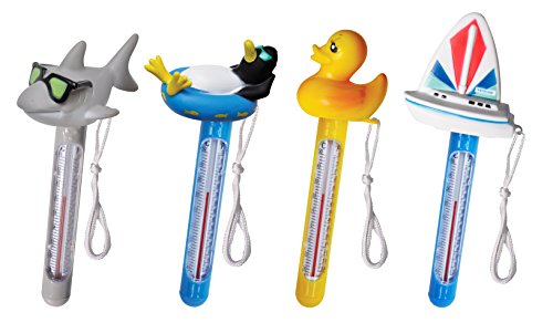 Swimline HYDROTOOLS Thermometer ASSORTMENT (Style Received May Vary) Large Floating Easy Read For Water Temperature Shatter Resistant With String For Outdoor And Indoor Swimming Pools