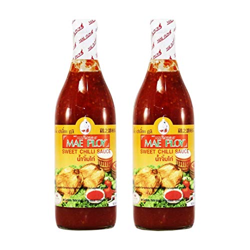 Gluten Free Sweet Chilli Sauce by Mae Ploy, 12 Oz Perfect Dipping Sauce for Spring Rolls, Pack of 2, Product of Thailand