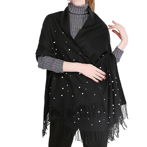 Women's Pearl Shawl Wraps Open Front Poncho Cape Oversized Sweaters Casual Fashion Cardigan Shawls for Fall Winter2