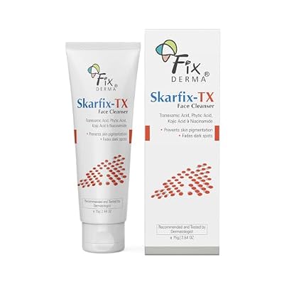 منظف الوجه FIXDERMA Skarfix -TX مع حمض الترانيكساميك والكوجيك والنياسيناميد | غسول الوجه التصبغي لجميع أنواع البشرة | غسول الوجه للنساء -75 جم