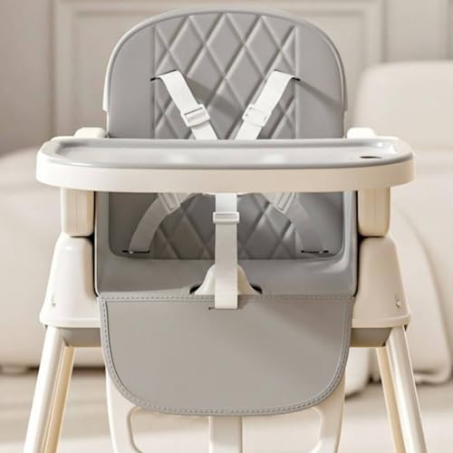 Image of Multi Function Foldable High Chair Travel Friendly Children's Dining Chair Easy to Clean Safety Belt for Babies, Toddlers, Home, High Leg W Pad