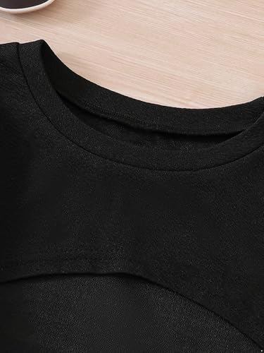 Kids Girls Two Piece Clothes Set Plaid Bodycon Cami Dress with Long Sleeve Crew Neck Crop Sweatshirt4