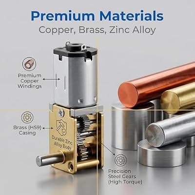 Mini Gear Motor, Micro DC Geared Electric Motor, Micro Gear Reducer Brush DC Motors Electronic Devices 1218GEN20 (DC3V 16RPM)