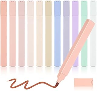 Pinenuts 12 Pack Highlighters Mild Highlighter Pens Pastel Multicolor, Cute Aesthetic Markers Chisel Tip Drawing Pens for Journal Bible Notes, Student School Office Stationary