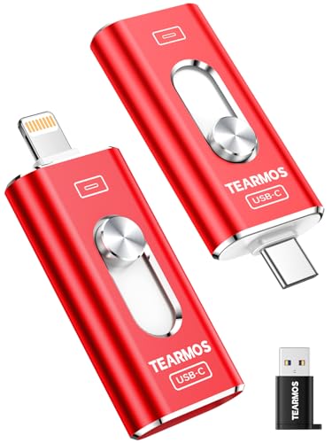 Image of 256GB Photo Stick for iPhone Flash Drive, Memory Stick Phone Storage for Photos and Videos Files Backup, Compatible with iPhone iPad Android PC, Plug & Play, No App Required (Dark Red)