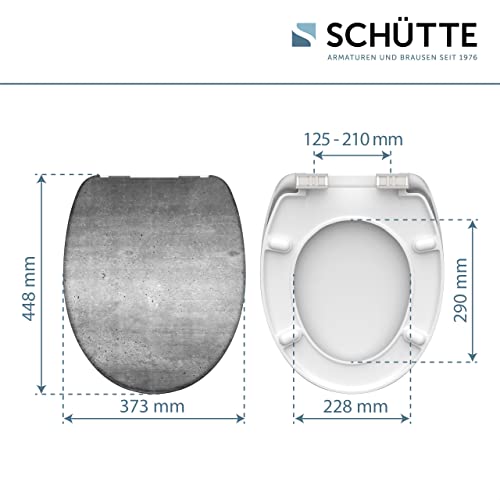 SchüTte Sedile Duroplast 82155 Con Abbassamento Automatico, Adatto A Tutti I Wc Standard, Portata Massima 150 Kg, Colore, Grigio Industriale - 5
