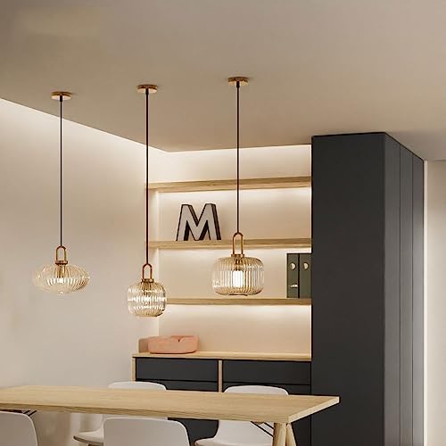 Lámpara colgante moderna de cristal transparente para isla de cocina 5