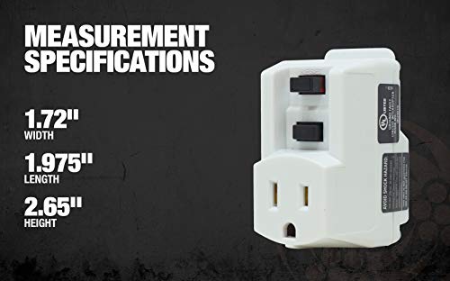 Woods 14650006-6 Shockshield White Gfci Plug With Surge Protection, Prefect For Power Tools, Portable Compact Size, Prevents Unmonitored Equipment Startup, Ideal For Indoor Use, 120V/15A #TOP7