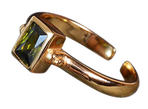 Bague en argent sterling 925 oxyde de zirconium rectangulaire réglable femme