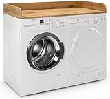regalik Arbeitsplatte für Waschmaschine und Trockner 12x120x60 cm – Wasserabweisende Abdeckung für Waschmaschine und Trockner, mehr Ablagefläche im Waschraum, Eiche Evoke