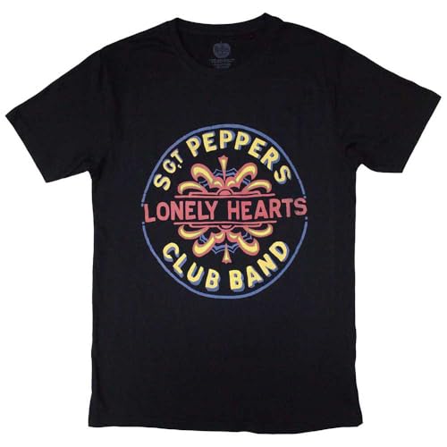 T Shirt The Beatles Painted SGT Pepper Logo en taille L sous licence Rock Off