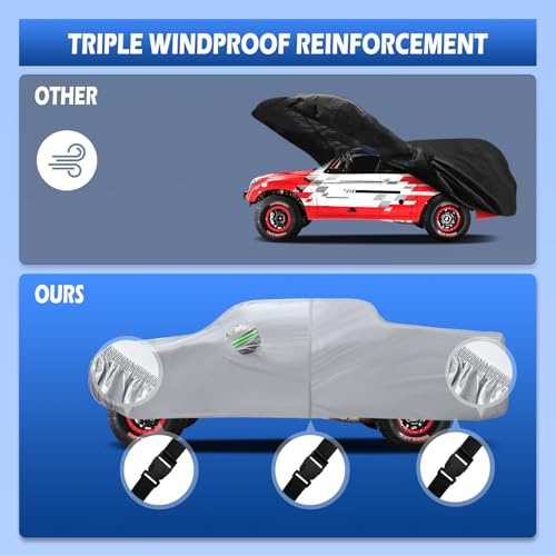 Image of Car Cover Fit for Honda Ridgeline 2006-2026, Migaven Waterproof Full Exterior Cover Sun Rain Protection with Door Zipper and Cotton Lining