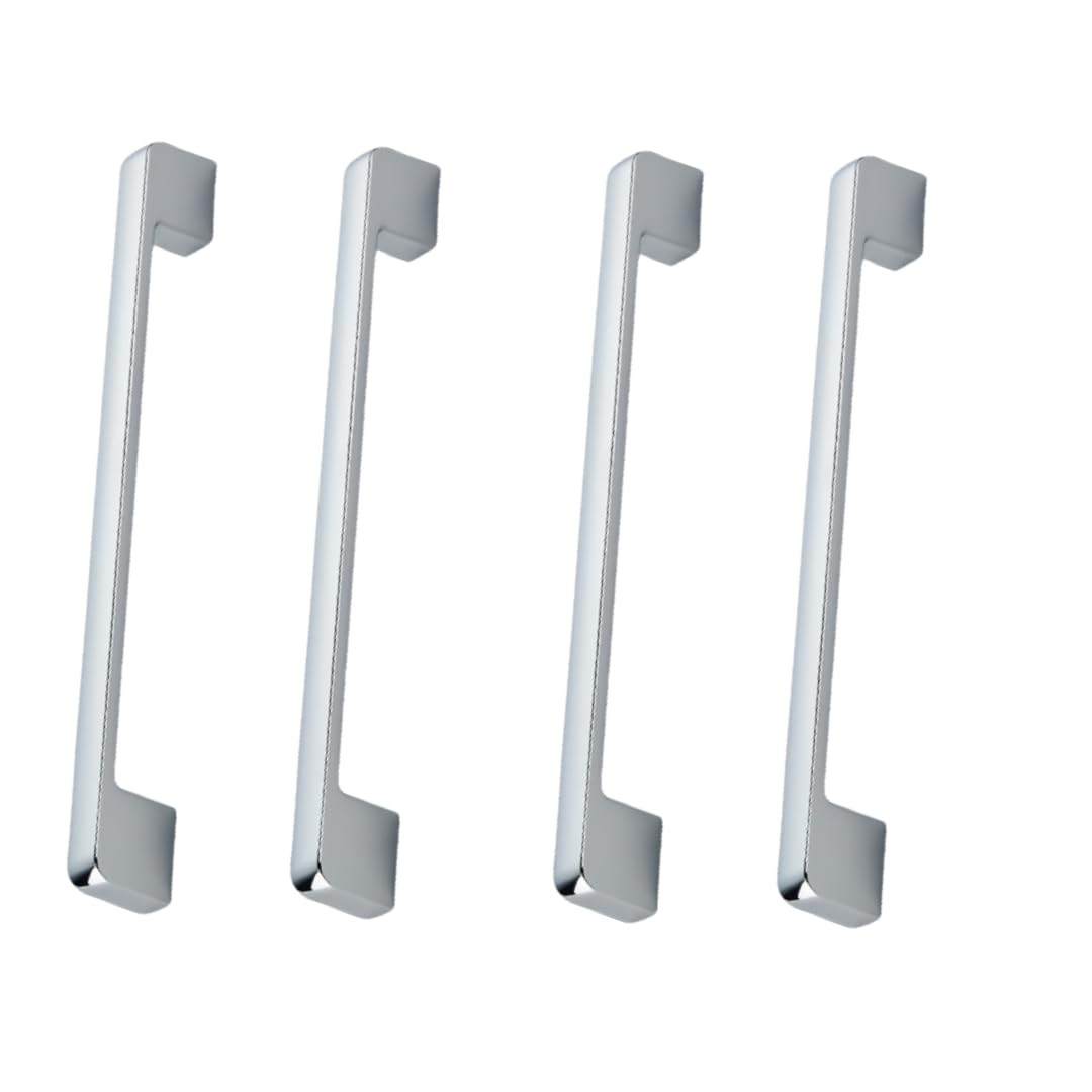 NLQCSXWEP Zinc Alloy Cabinet Bow Handle, Zinc Alloy Furniture Handles Pack of 4 Multiple Finishes 96-320mm(192mm Bright Chrome)