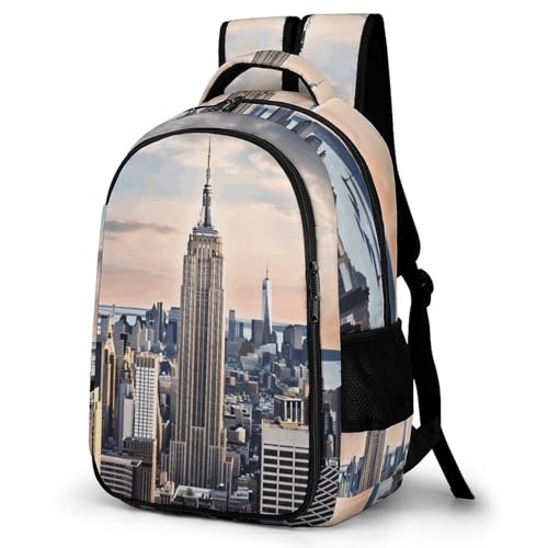 Backpack Empire State Building Printed Lightweight Backpack Pocket Backpacks Gym Urban Daily Use Organizer