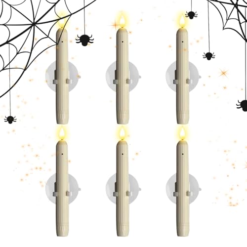 Velas de ventana – Velas LED, lámpara de succión de 7 pulgadas con sensor para interior dormitorio, sala de estar, cocina, lugar de trabajo, Halloween, Navidad, Acción de Gracias