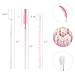 1500 PCS Eyelash Extension Supplies Kit, 500 Spoolies Mascara Wands 500 Lip Brushes 500 Micro Swabs Pink, Disposable Eyelash Brushes Makeup Applicator Tool with 3 Reusable Containers