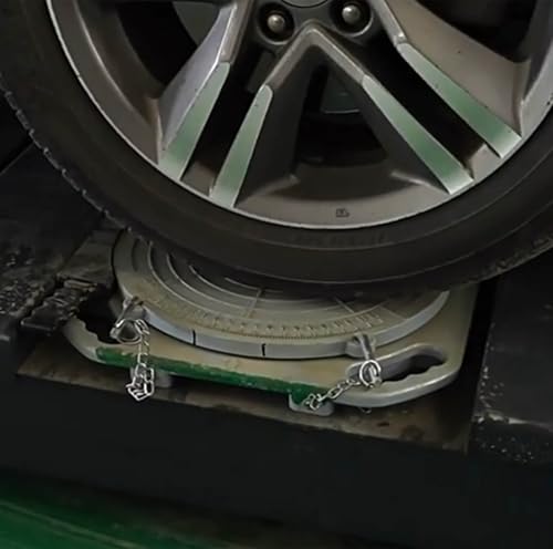 Placas de giro de la alineación de la rueda giratoria de 360 °, mesa giratoria de aleación de aluminio resistente con pasador de bloqueo para el garaje del coche, herramienta de medición precisa del á