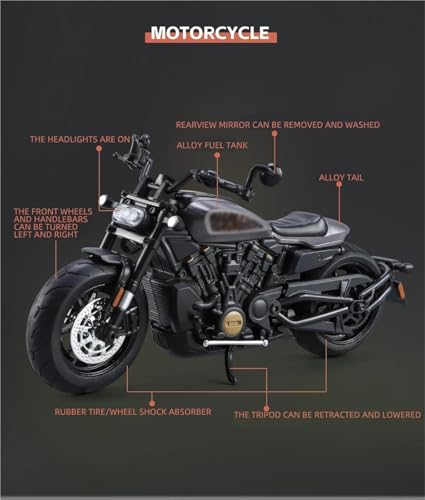 1:12 Für Harley Für Davidson Sporter S, Simulation Von Ton Und Licht, Trendiges Motorradmodell Aus Druckgusslegierung, Geschenk Für Den Freund, Geburtstagsgeschenk