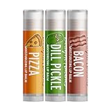 Delight Naturals Weird Flavors Fun Lip Balm Gift Set - Dill Pickle, Pizza, and Bacon