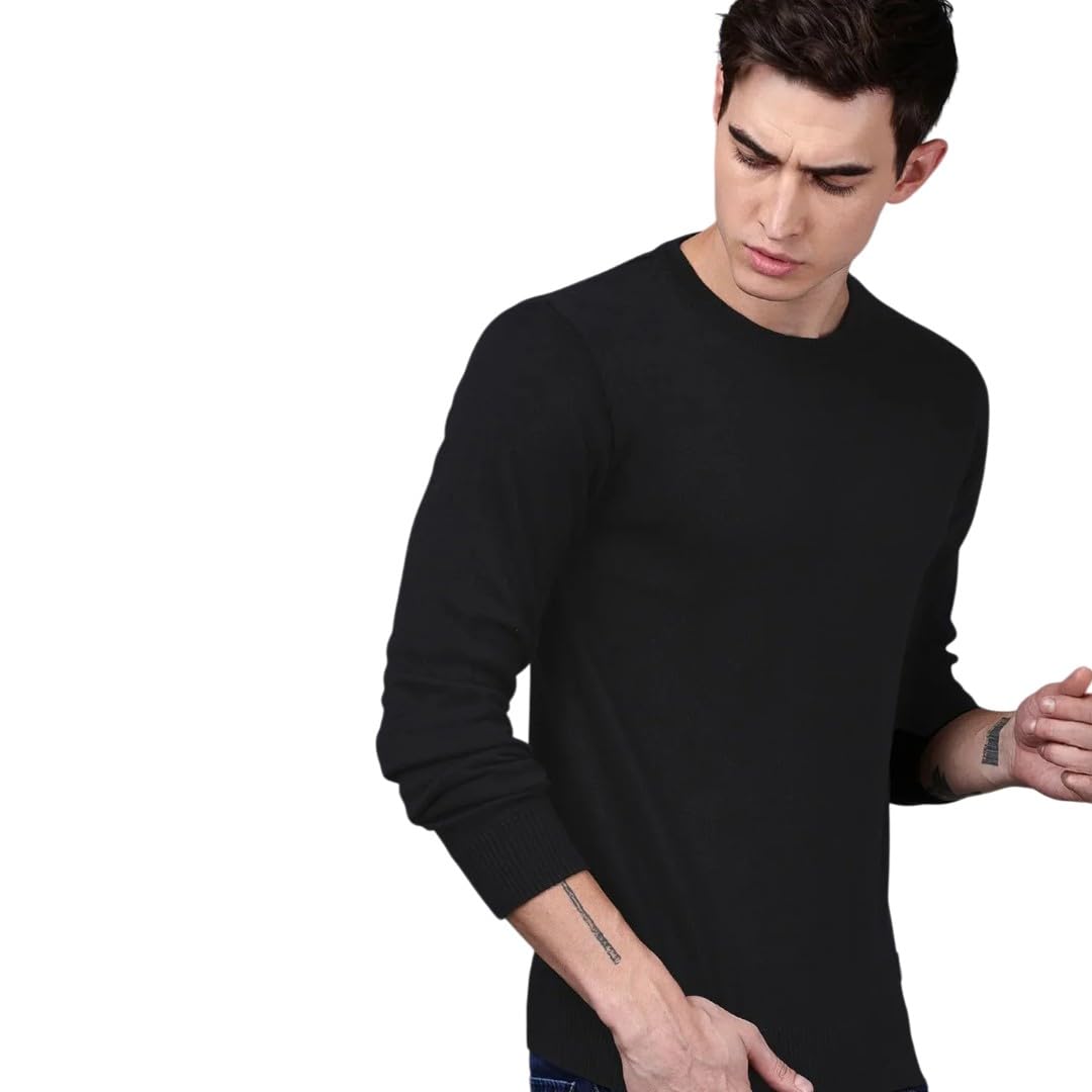 wrogn Men's Pure Cotton Sweater | Solid | Slim Fit-picture-12
