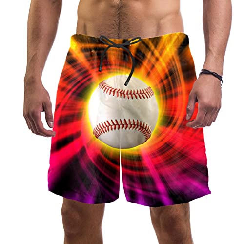 Short de plage à séchage rapide JDEZ maillots de bain pour hommes motif baseball