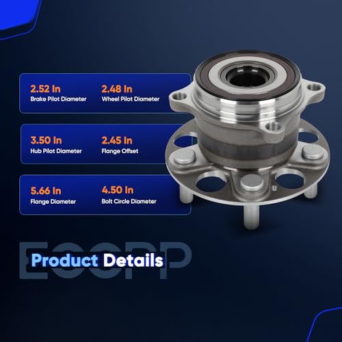 Image of ECCPP 2-Piece 512531;HA590471 Wheel Hub Bearing for Acura MDX 2014-2016 | 5 lugs w /ABS Sensor Pre-Greased Sealed