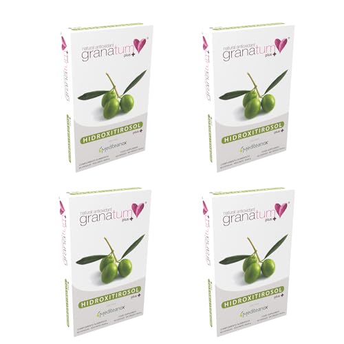 Granatum Plus - Hydroxytyrosol Plus - Dietary Supplement - Extracted from Extra Virgin Olive Oil - Antioxidant Supplement - General Wellness - Produced in Spain - 1 Boxes 60 Tablets
