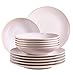 MÄSER Ossia 931553 - Servizio da tavola per 6 persone in stile vintage mediterraneo, 12 pezzi con piatti fondi e piatti fondi in ceramica rosa