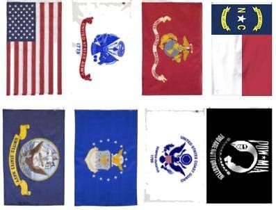 Wholesale Lot 2x3 USA + 5 Branches Military + Pow Mia + North Carolina Flag Set