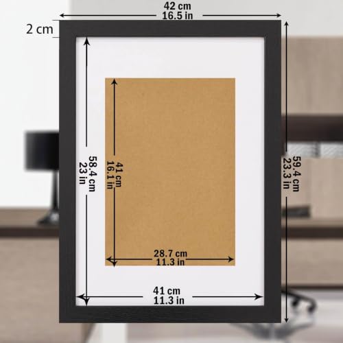 RUN HELIX 3 Pack Bilderrahmen A2, A2 Bilderrahmen Schwarz, Fotorahmen zum Aufhängen mit Poster, Posterrahmen Benutzt für Wohnzimmer… – Ansicht 2