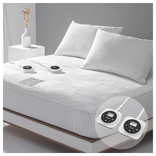 King Size Electric Heated Mattress Pad 10 Heat Settings Dual Control with Memory Timer for 1-12 Hours Auto Off, Lighted Button