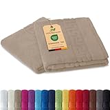 AR Line 2er Set Duschvorleger – Badematten 50 x 70 cm, 100% Baumwolle, 700 g/m², Weich & Saugstark, Farbe: Sand