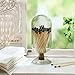 Teenyyou Smoke Grey Glass Match Cloche Holder Decorative Matches Jar Trendy Fireplace Display Decor, Not Include Sticks(7 x 2.95 Inch)