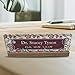 Artblox Personalized Office Desk Name Plate and Business Card Holder | Clear Acrylic Glass with Teak Wood Stand | Vintage Design Customized with Your Name and Credentials Office Desk Décor