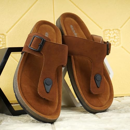 Image of HEALTH FIT Comfortable & LightWeight | Fashionable & Everyday Stylish & Durable Design Slip-on Style Flip Flops for Gents HF3078